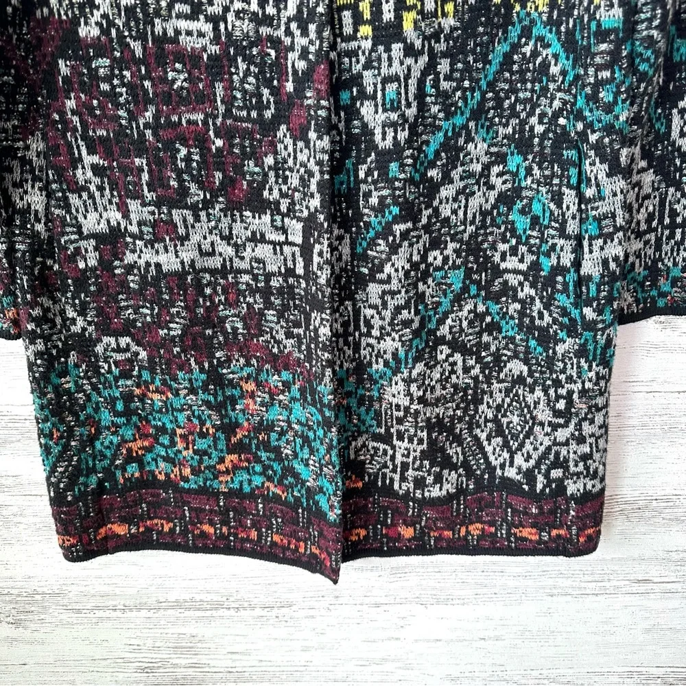 J. JILL Multicolor Duster Coatigan Sweater Cardigan Rainbow Art to Wear SP